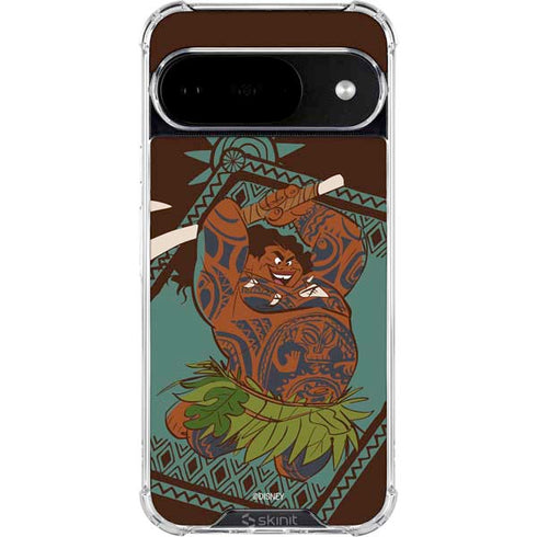 Disney Princess Moana Maui Ready To Fight Google Pixel 10 Clear Case